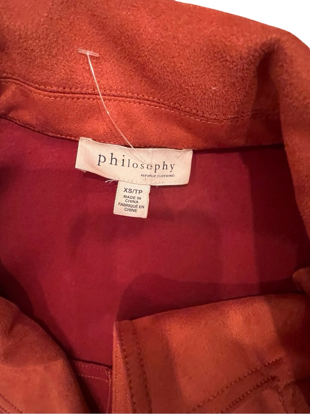 Philosophy Republic Clothing Rust Faux Suede Moto Jacket Women’s XS - Picture 4 of 4